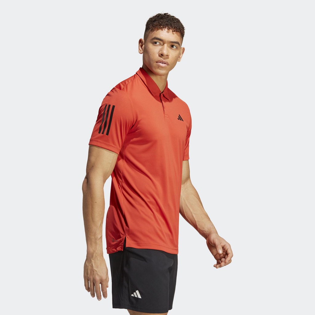 Adidas Quần vợt Áo Polo Tennis 3 Sọc Club Nam Đỏ HS3271
