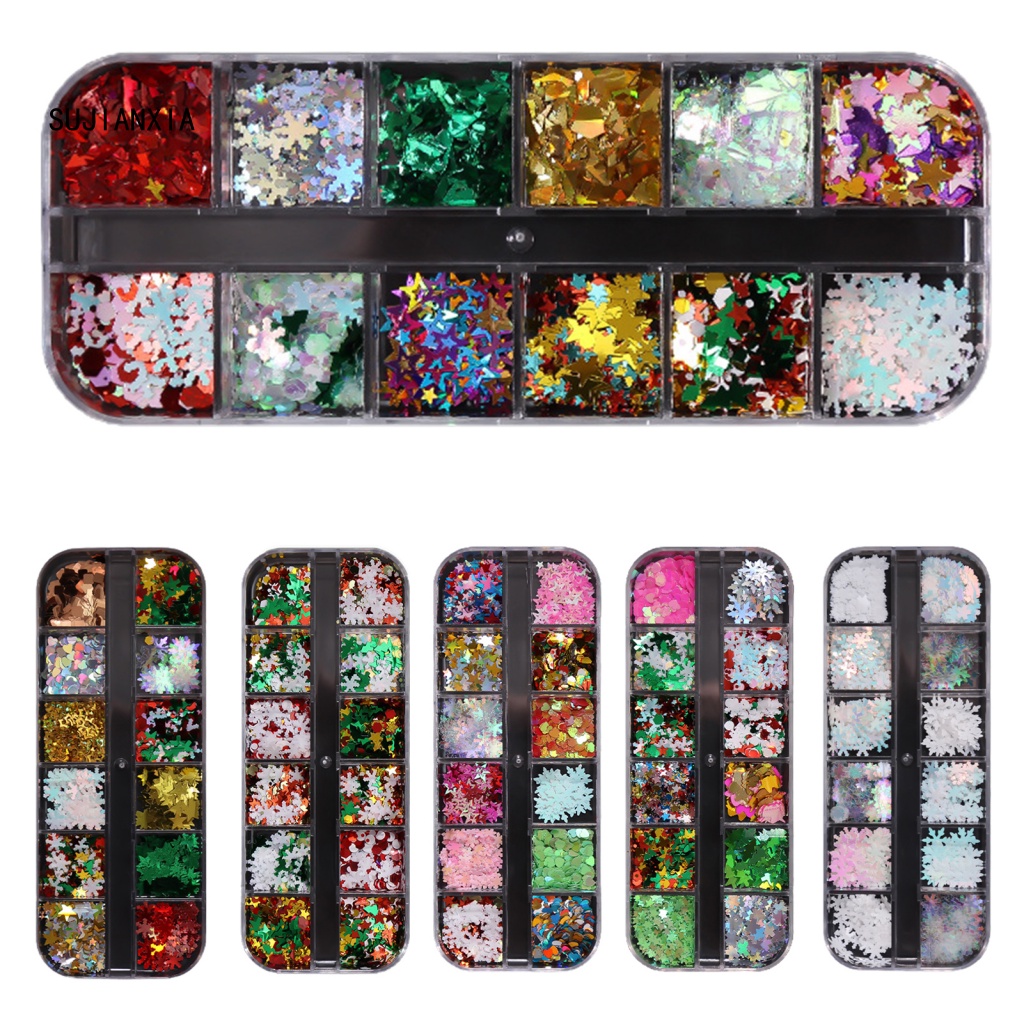 Giày Thể Thao sujianxia sujianxia Năng Động Hợp Thời Trang| 1 Hộp Sequin Hình Bông Tuyết Lấp Lánh Dùng Trang Trí Móng Tay
