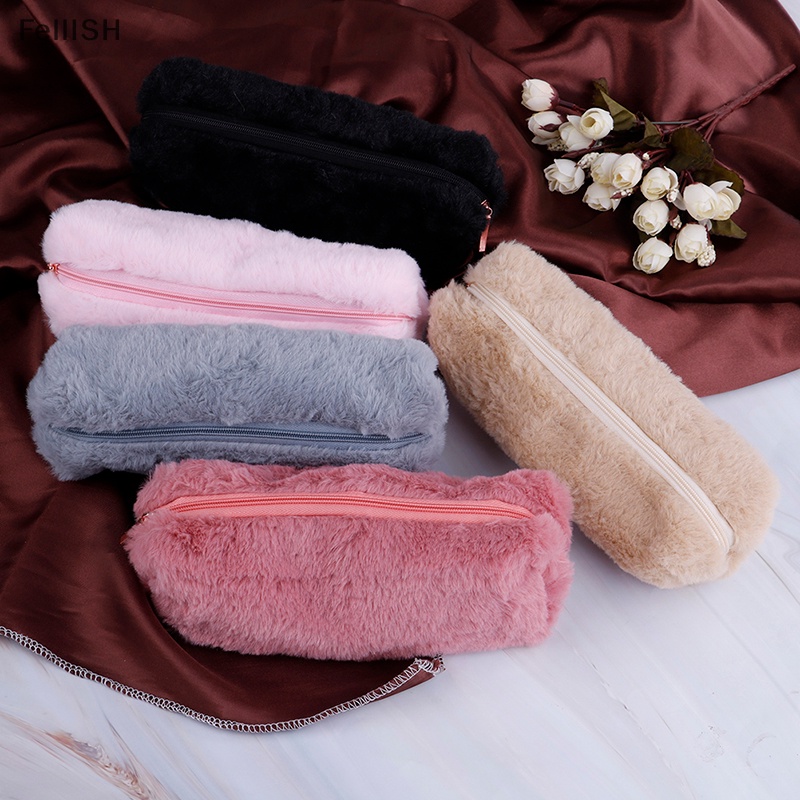 1 X Túi Đựng Bút Chì / Đồ Trang Điểm Phủ Lông Xù Dễ Thương 439br