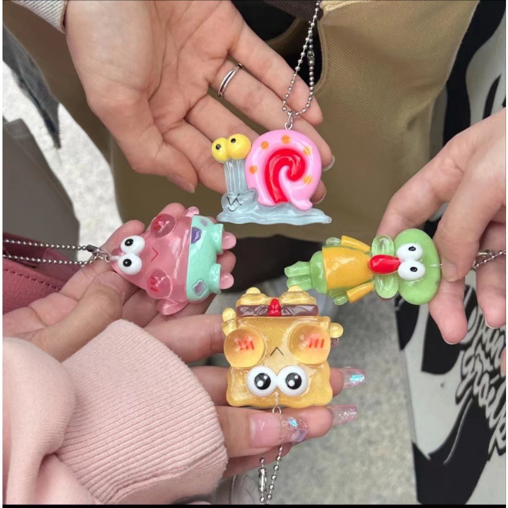 Móc Khóa Nhựa resin Hình SpongeBob SquarePants Patrick Dễ Thương Làm Quà Tặng Cho Bạn Gái / Balo