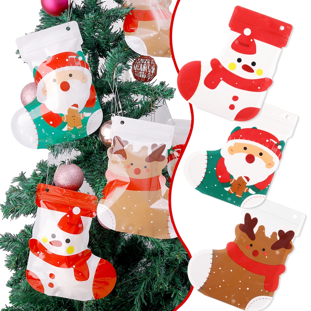 Túi Nhung Dây Rút Đựng Kẹo Giáng Sinh / Trang Sức Đa Năng Hình Ông Già Noel Nai Sừng Tấm Trang Trí Nhà Cửa / Tiệc Tùng