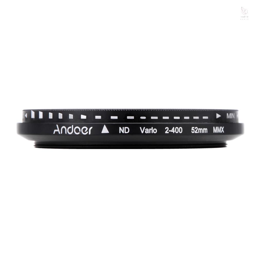 Bộ lọc biến đổi mật độ trung tính ND2 đến ND400 K&F CONCEPT Andoer 52mm ND chrinh được cho camera Canon DSLR