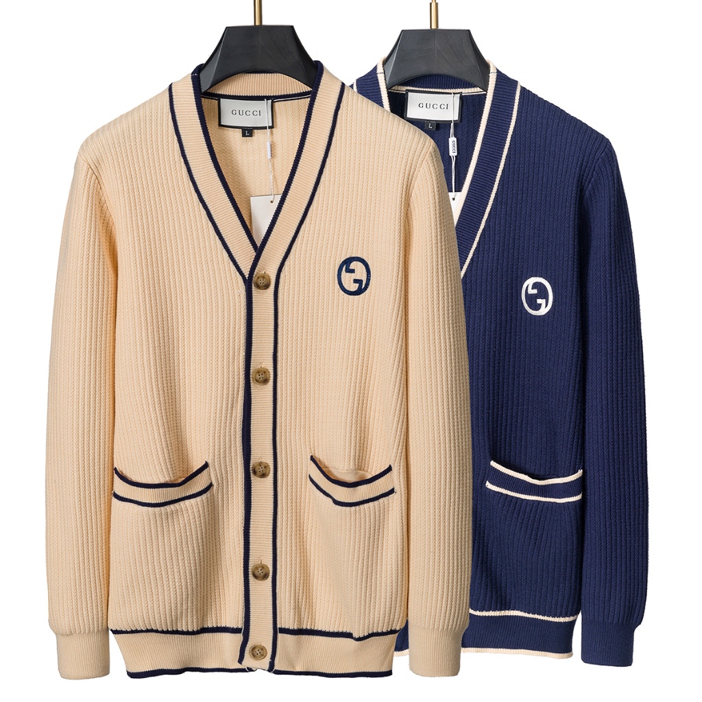 Áo Khoác cardigan Dệt Kim Cổ Chữ v Họa Tiết gucci Dành Cho Nam s-Xlxxl Pp2611