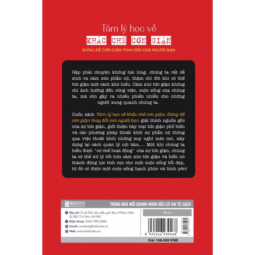 Sách Tâm Lý Học Về Khắc Chế Cơn Giận - Đừng Để Cơn Giận Thay Đổi Con Người Bạn  - Bản Quyền