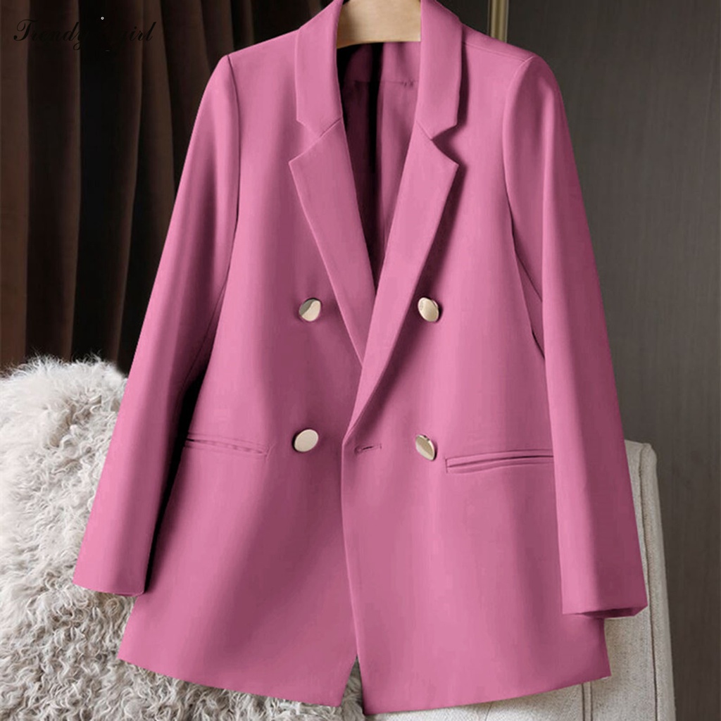 Áo Khoác blazer Hai Túi Tay Dài Màu Sắc Thời Trang Dành Cho Nữ