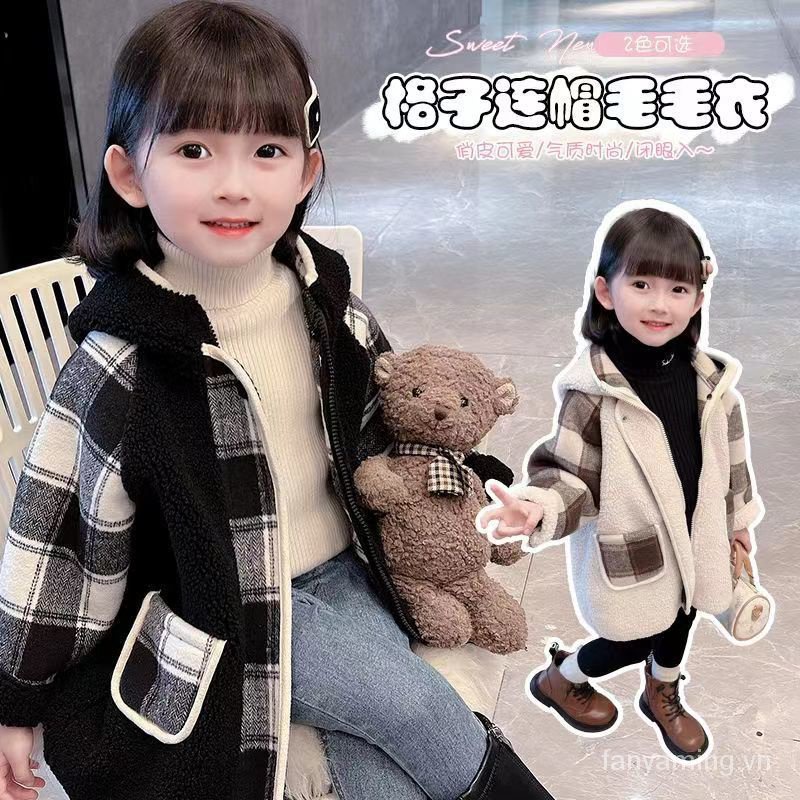 Áo Khoác Len Lông Cừu Một Mảnh Thời Trang Thu Đông Phong Cách Mới Cho Bé Gái 2023 jzl2