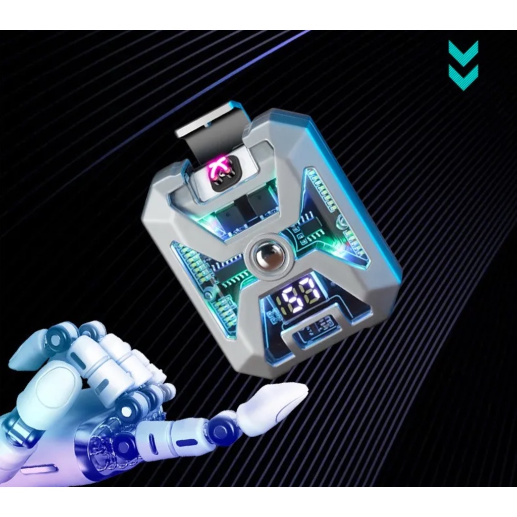 Hột Quẹt Sạc Điện Plasma Vỏ Kim Loại Có Đèn