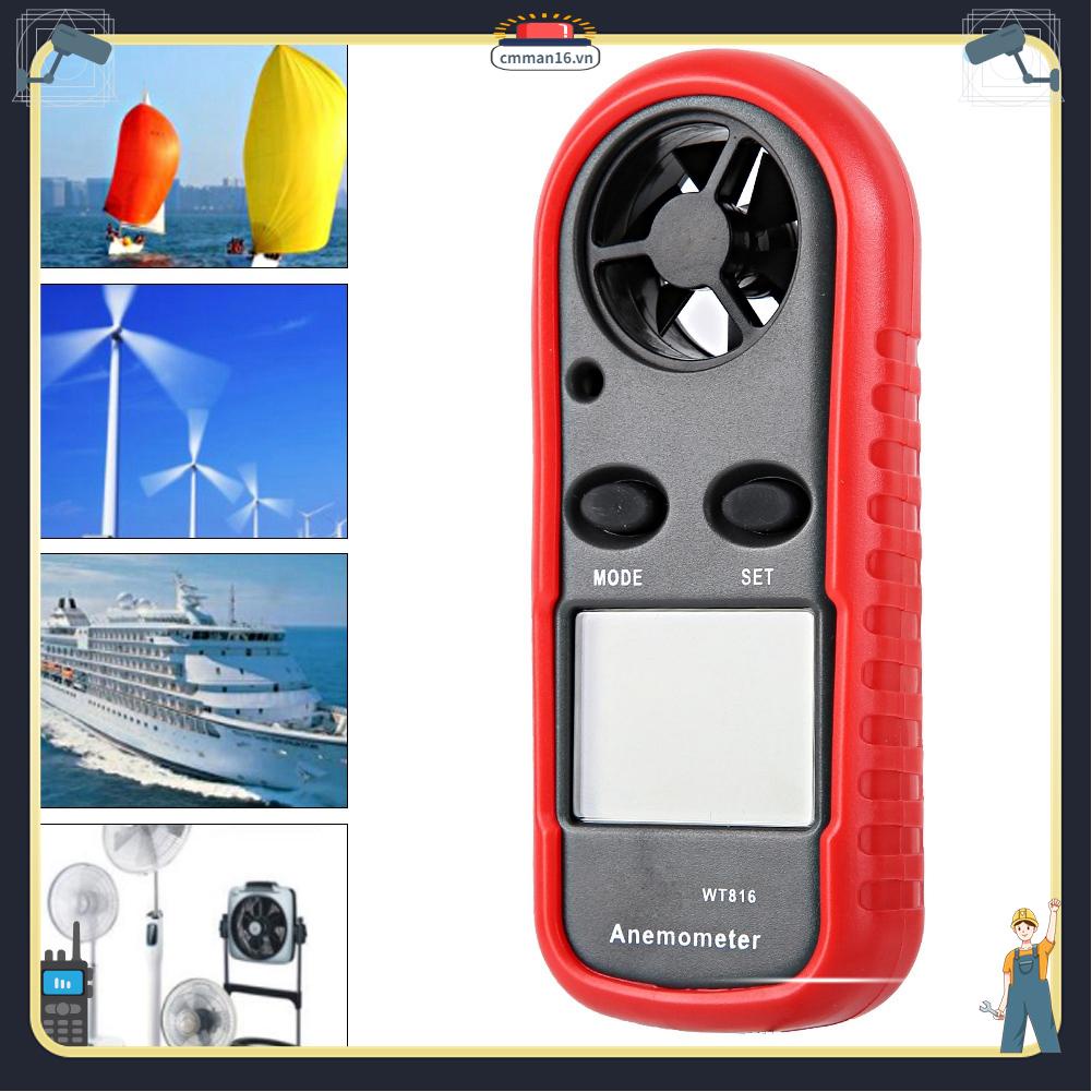 Lorrtta LCD Digital Pocket Wind Meter Nhiệt độ Máy đo gió nhiệt Báo độ