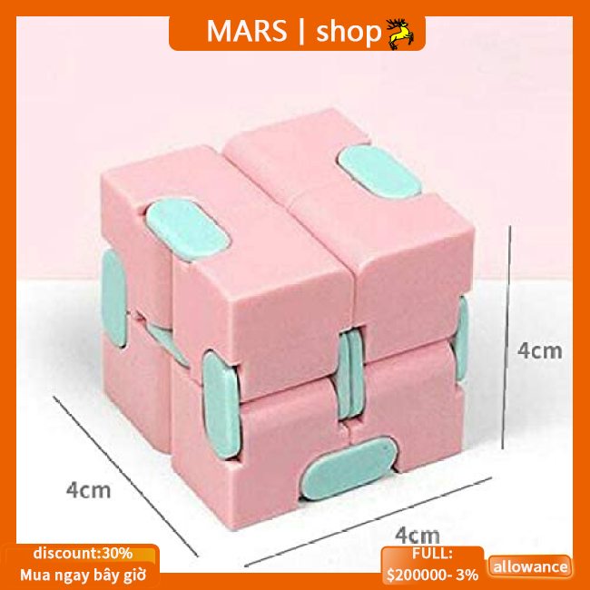 Moc Khối Rubik Đồ Chơi Giảm Căng Thẳng Hình Vô Cực Màu Hồng Dễ Thương