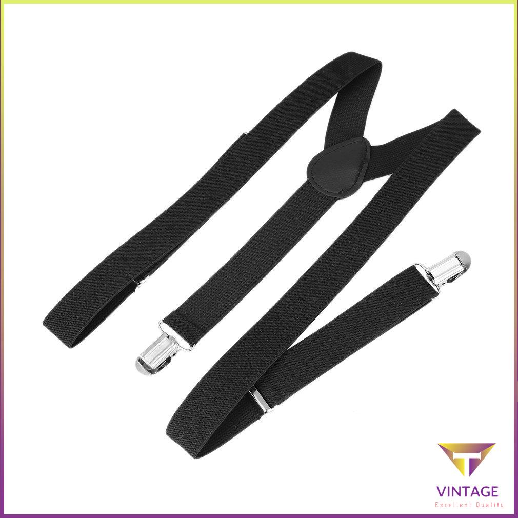 Adjustable Brace Clip-on Unisex Pants Elastic Child Y-back Suspender-Y Black