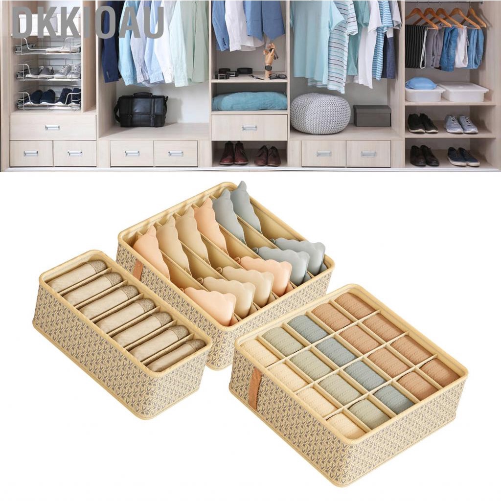 Dkkioau Closet Drawer Organizer Dividers Fabric Dresser Organizers Storage Bins Space Saving Mess Free Beige