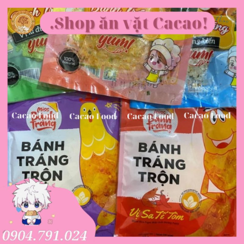 COMBO 20 BỊCH BÁNH TRÁNG TRỘN MISS VỊ PHÔ MAI/CHANH SẢ/GÀ QUAY/RONG BIỂN/SA TẾ BÒ/SA TẾ TÔM 20Gram Vinasnack