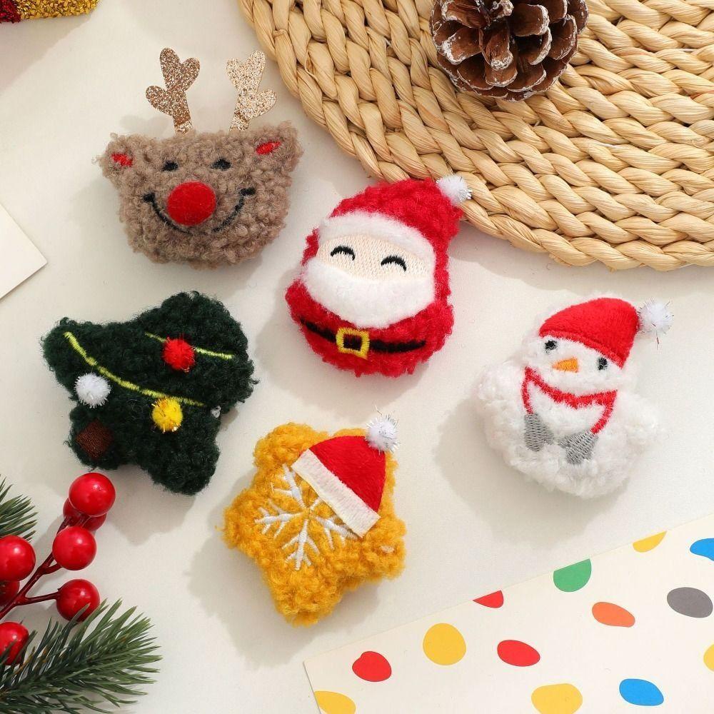Ghim Cài Áo Hình Ông Già Noel / Cây Thông / Người Tuyết Bằng Lông Nhung Thời Trang