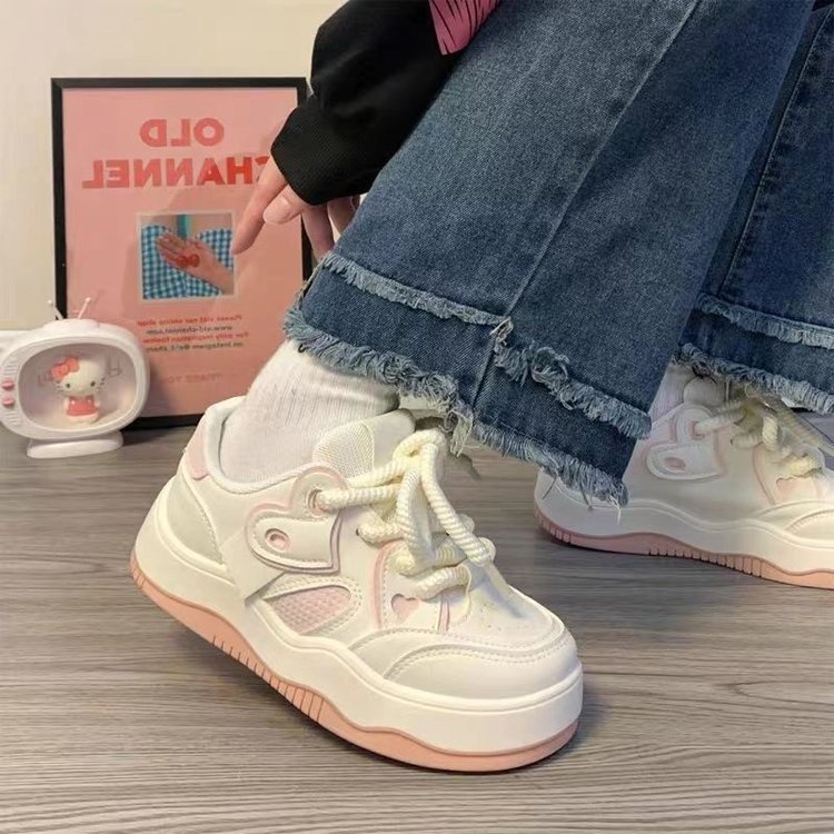 Dopamine Giày Thể Thao Trắng Đế Dày Thời Trang Năng Động Cho Nữ