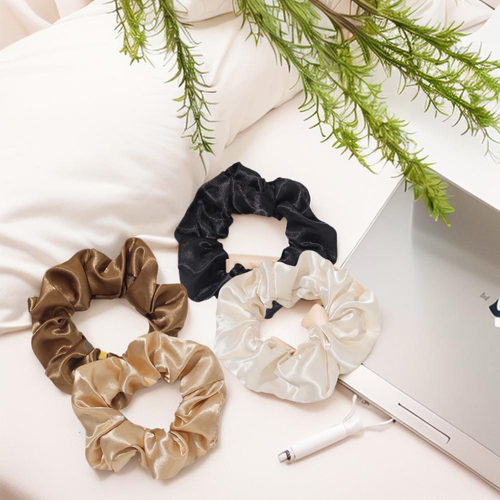 Dây Cột Tóc Bản Lớn Màu Sắc Đơn Giản Phong Cách retro Cho Nữ