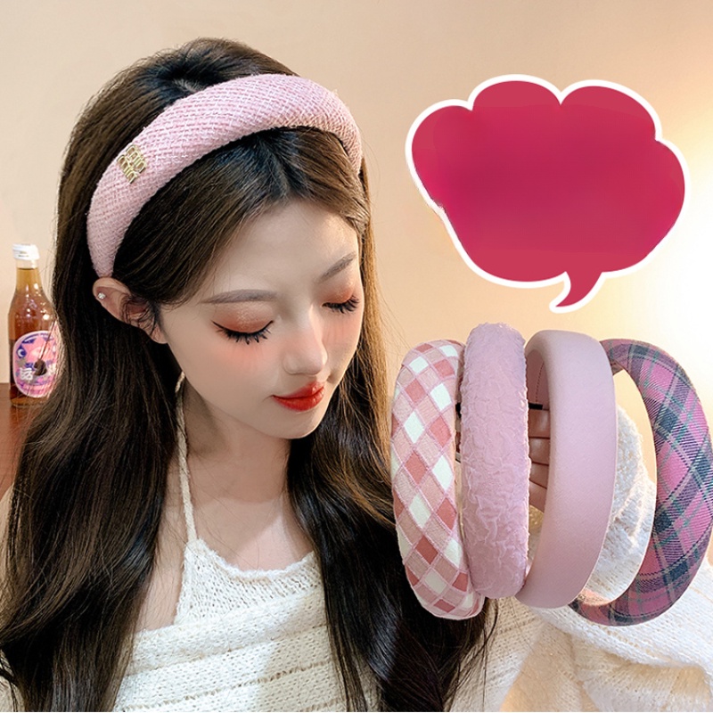 Băng Đô Cài Tóc Rửa Mặt Màu Hồng Dễ Thương Thời Trang Hàn Quốc