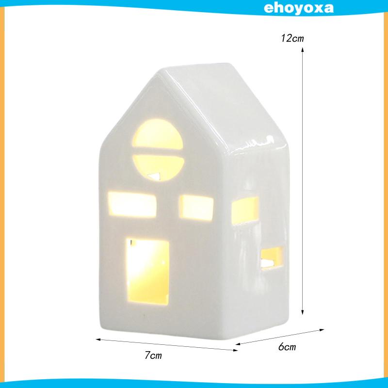 Đèn led Ngủ Hình Ngôi Nhà Gốm Sứ Phong Cách Giáng Sinh