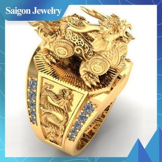Nhẫn nam phong thủy kỳ lân mạ 18k