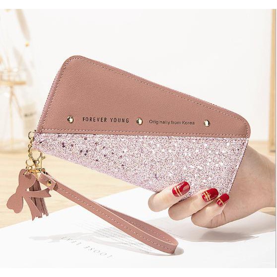 Ví nữ dài cầm tay kim tuyến FOA98IDIGO