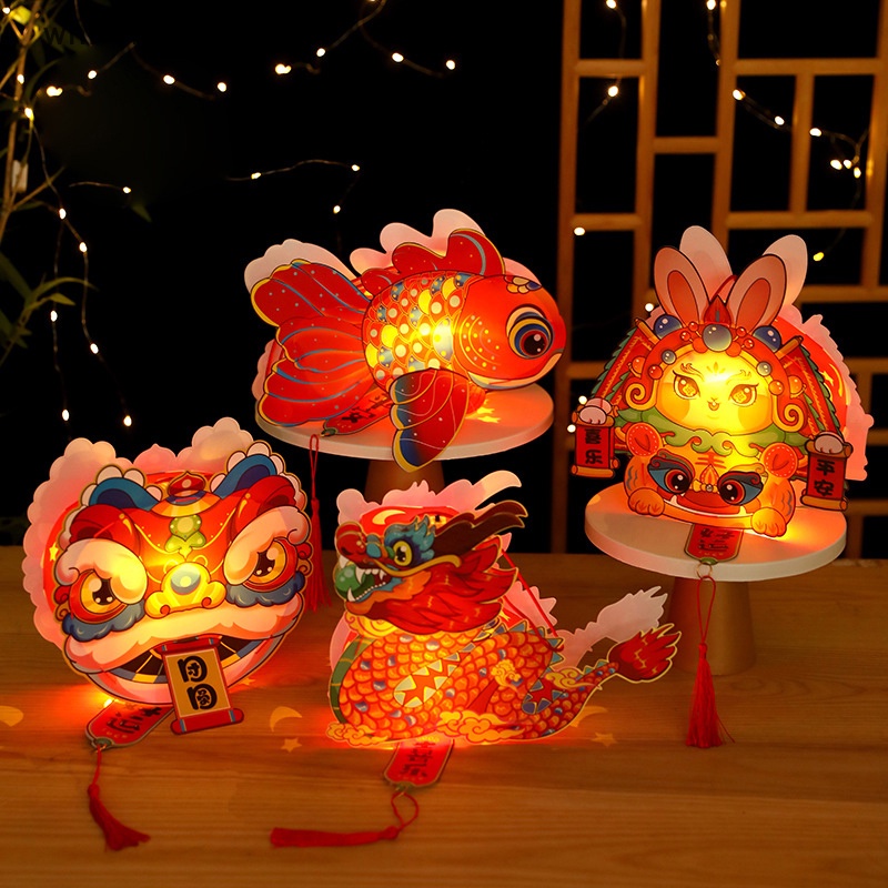 / / Cny Đồ Chơi Lồng Đèn Giấy Cắt Hình Rồng Hoa Năm Mới Trung Hoa Thủ Công Sáng Tạo diy Làm Quà Tặng Cho Trẻ Mẫu Giáo
