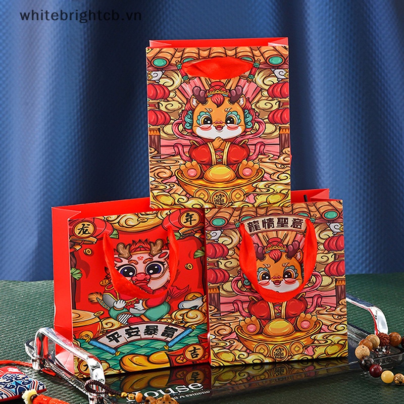 / / Cny Trang Trí / / Túi Gói Kẹo Quà Tặng Năm Con Rồng Phong Cách Trung Hoa gifg Có Tay Cầm Cho Bữa Tiệc.