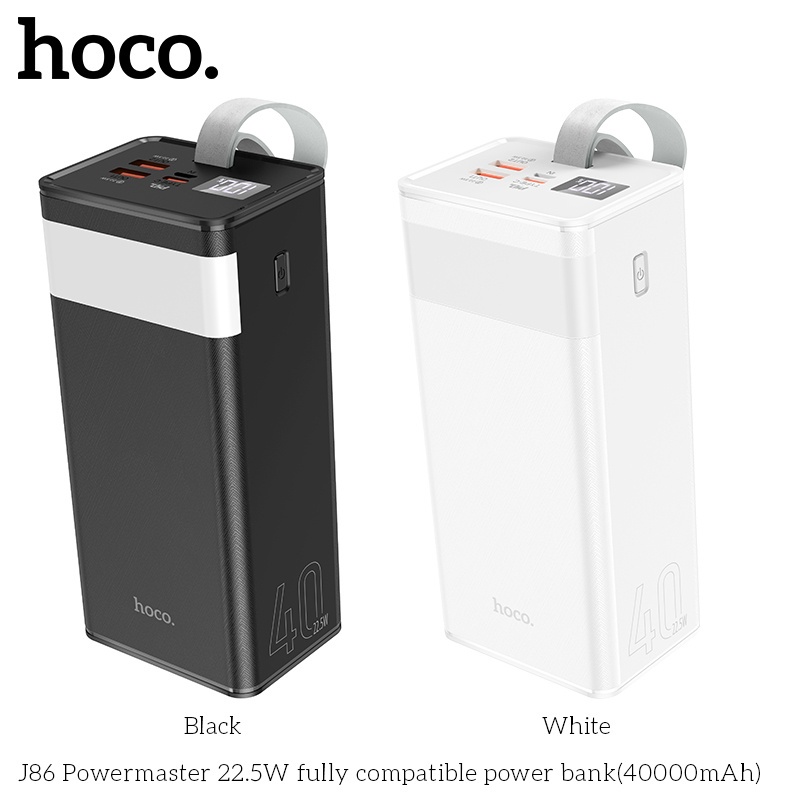 Sạc dự phòng không dây chính hãng Hoco J86 dung lượng 40000mAh dòng 2023 hỗ trợ sạc nhanh chống cháy nổ tích hợp đèn led