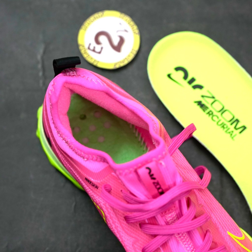 Giày bóng đá Air Zoom Mer Vapor 15 Pro Hồng, giày đá banh cỏ nhân tạo nam đã khâu đế - 2EVSHOP