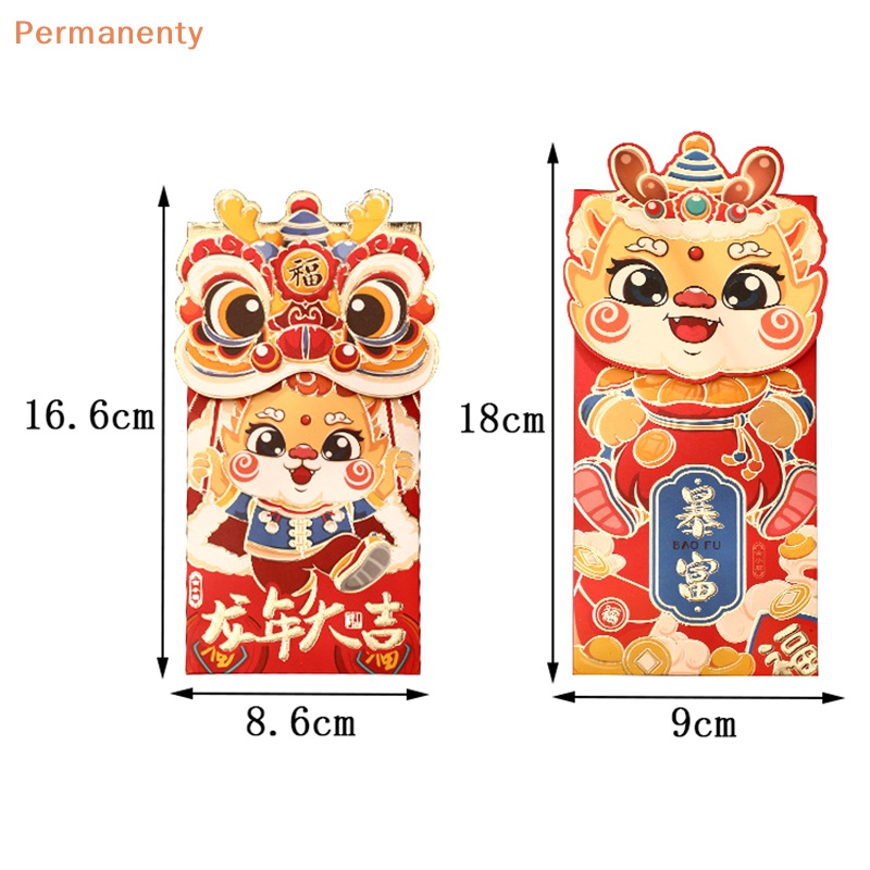 Set 4 Bao Lì Xì Năm Mới 2024 Màu Đỏ May Mắn