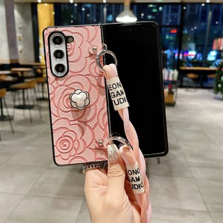 Vỏ hoa sang trọng thẩm mỹ cho Samsung Galaxy Z Fold 6 5 Z Fold 4 Thiết kế nghệ thuật Cổ điển Z Fold6 Fold5 Fold4 Z Fold3 có dây đeo Vỏ điện thoại
