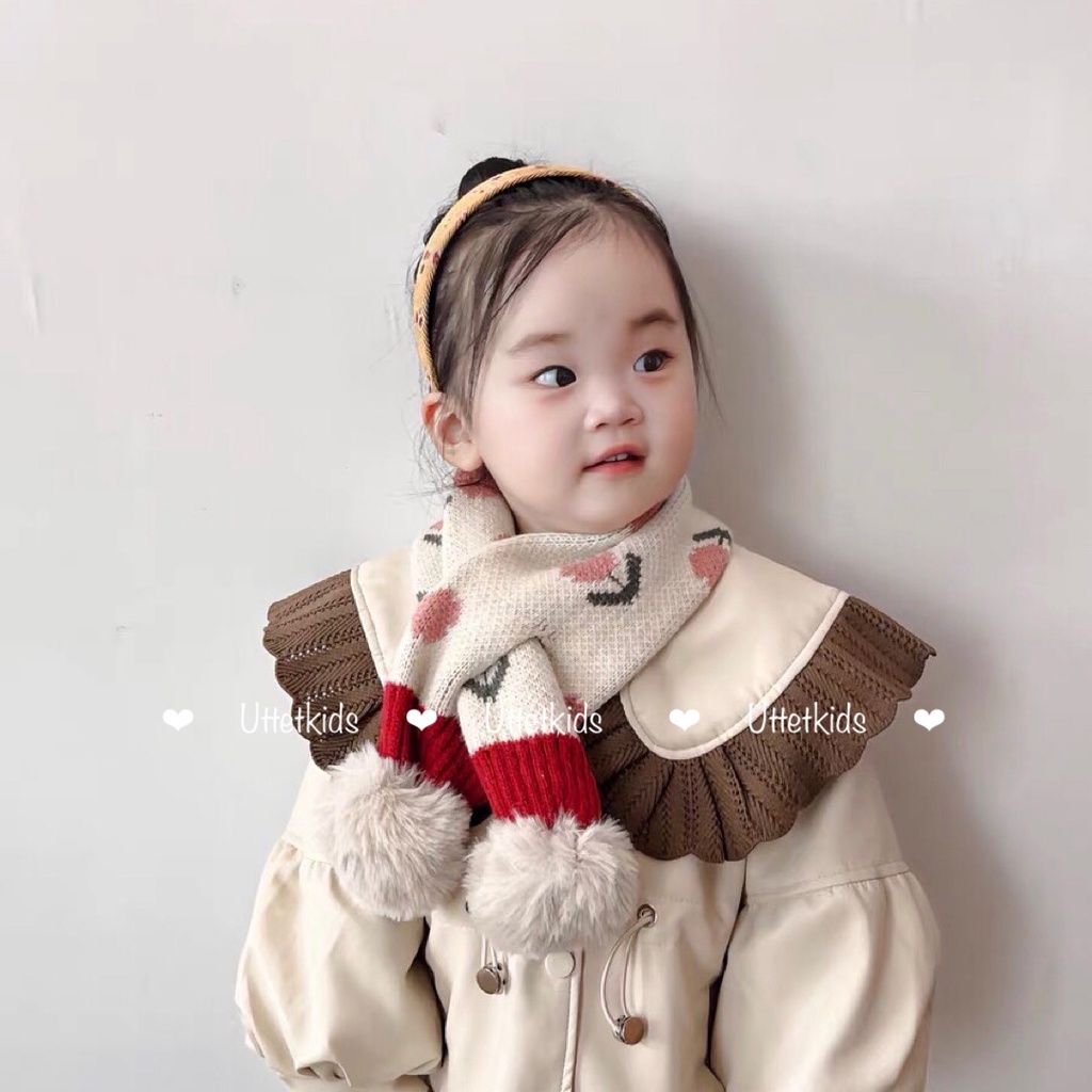 KHĂN QUÀNG CỔ HOA PHONG CÁCH HÀN QUỐC CHO BÉ GÁI