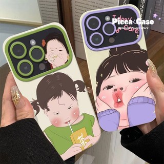 Ốp Điện Thoại Hình Cô Gái Uống Trà Sữa Cho iphone 7plus xr 11 15 14 12 pro max xs x max 6 6s 7 8 15 plus se 2020