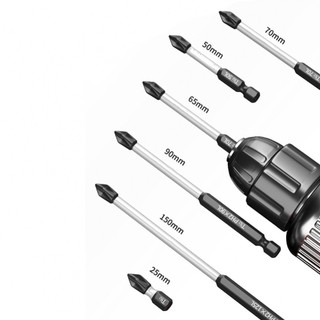 【FEELING READY STOCK】Compact Design 6pcs Magnetic Electric Screwdriver Set PH2 Cross Screwdriver Bits