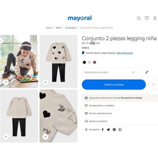 Set Mayoral ghi cho bé gái