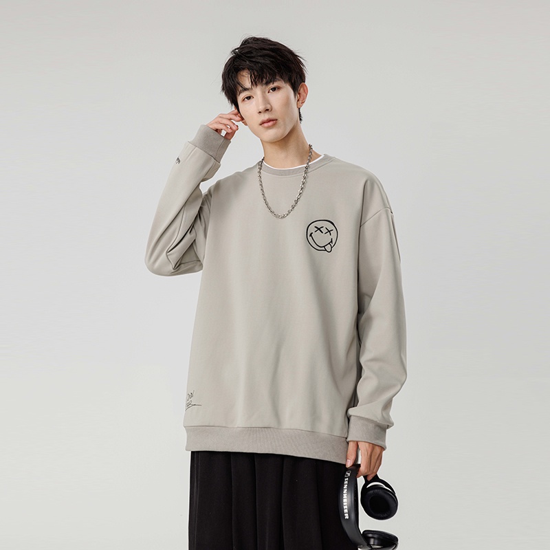 Áo Thun Nam Dài Tay Cổ Tròn Dáng Rộng Thời Trang Mùa Thu Cỡ m-8xl