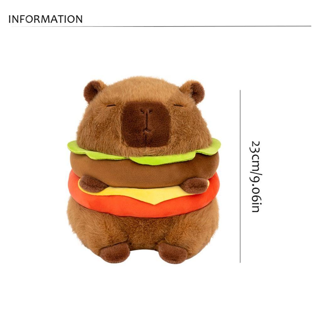 Đồ chơi nhồi bông capybara Phủ Lông Mềm Mại Hình hamburger Cho Nữ