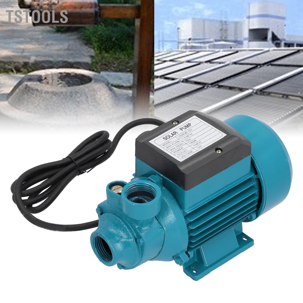 TSTOOLS Máy bơm nước Động cơ cánh quạt đơn cực Công cụ tưới hút ngang 15m 180W DC12V
