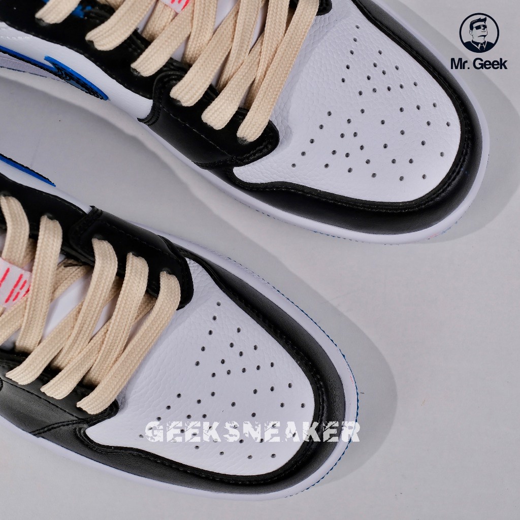 Giày Sneaker Air Jordan 1 Low ‘White Industrial Blue Siren Red’