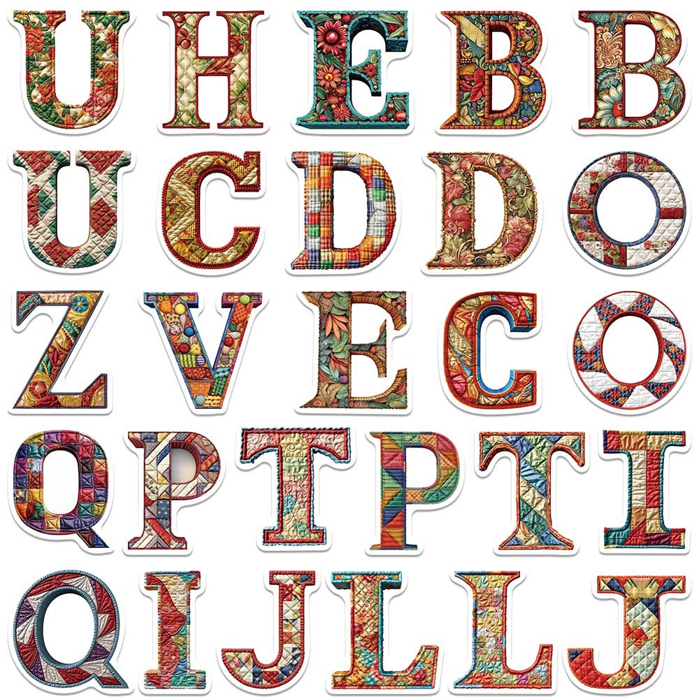 Bộ 52 Miếng Dán In Chữ Tiếng Anh Chống Thấm Nước Dùng Trang Trí Nón Bảo Hiểm / Bút Chì