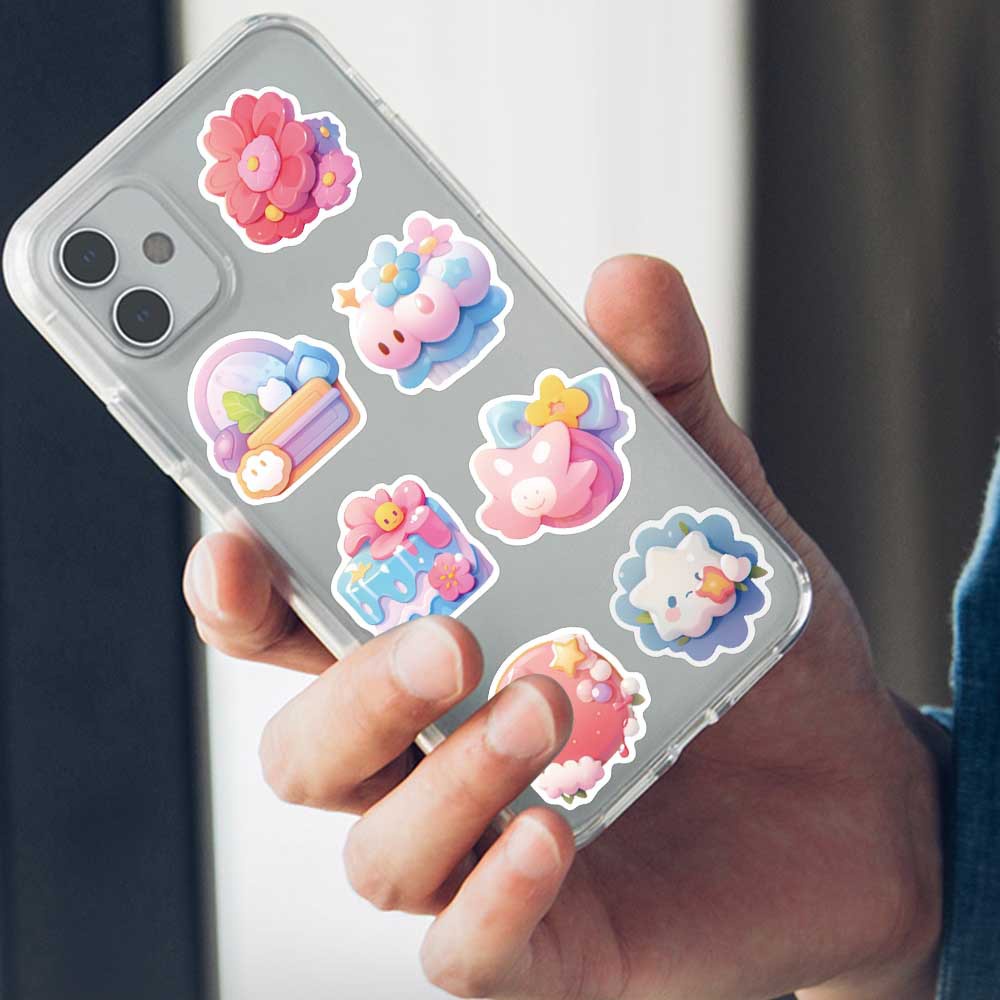 Bộ 56 Miếng Dán Trang Trí Mũ Bảo Hiểm / Bút Chì Chống Thấm Nước Họa Tiết kirby graffiti Dễ Thương