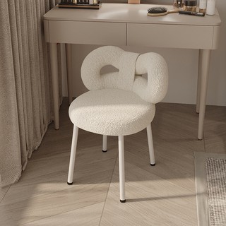 Zuoguan Ghế Trang Điểm Phòng Ngủ Bằng Lông Cừu Phối Nơ Phong Cách Tối Giản Hiện Đại