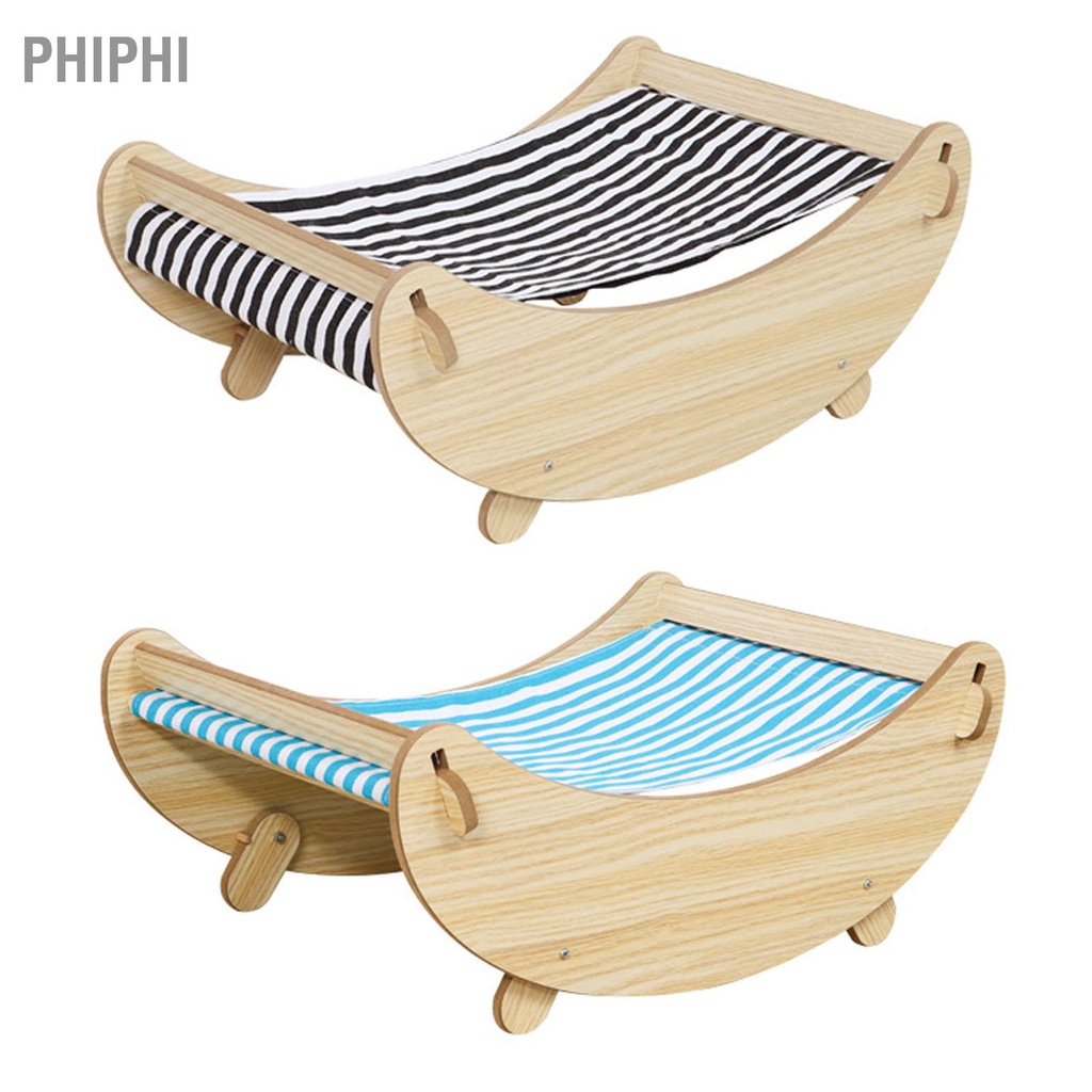PHIPHI Có hàng sẵn Võng cho mèo bằng gỗ Không gian rộng rãi thoáng khí Giường xoay con đa chức năng tất cả các mùa