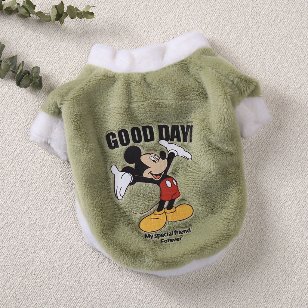 Áo hoodie Hình Chuột mickey Bằng Lông Nhung Dễ Thương Xinh Xắn Cho Thú Cưng