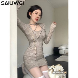 SAILIWEI Chic váy nữ Đầm Body Cho thời váy Casual Fashion Vintage xu hướng WLQ23C0AM2 50Z231213