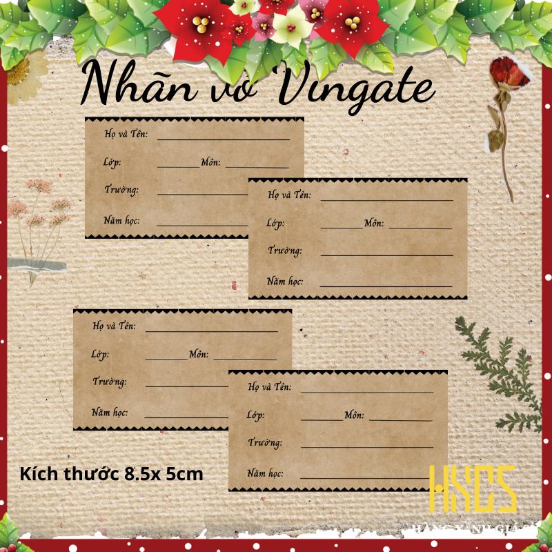 Nhãn vở Vintage HXGS set 4 cái
