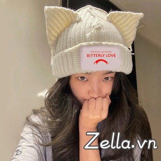 Mũ len beanie tai mèo dễ thương cho nữ