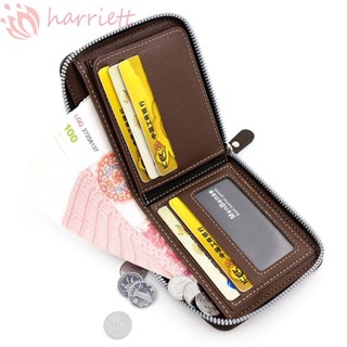 Harriett Ví Ngắn Mềm Gấp 3 Có Khóa Kéo Nhiều Ngăn Phong Cách retro Giản Dị Dành Cho Nam Đi Du Lịch