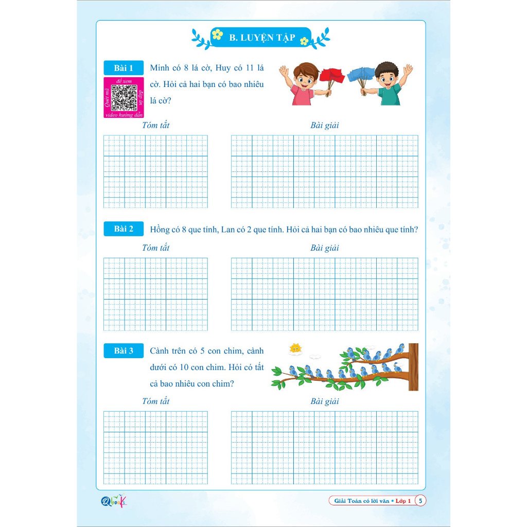 Sách Giải Toán Có Lời Văn Lớp 1 - Chương Trình Mới  - Bản Quyền
