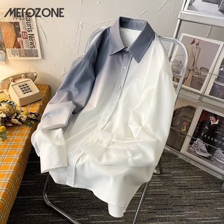 Áo sơ mi dài tay rộng thùng thình MeTozone Harajuku
