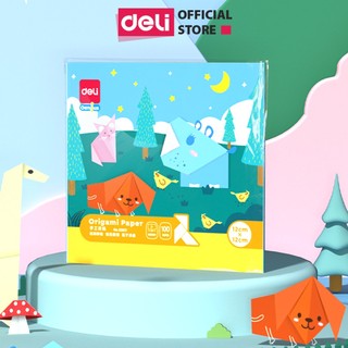 Bộ 100 Tờ Giấy Thủ Công Nhiều Màu Deli - Giấy Gấp Origami Gấp Hạc Nhiều Khổ