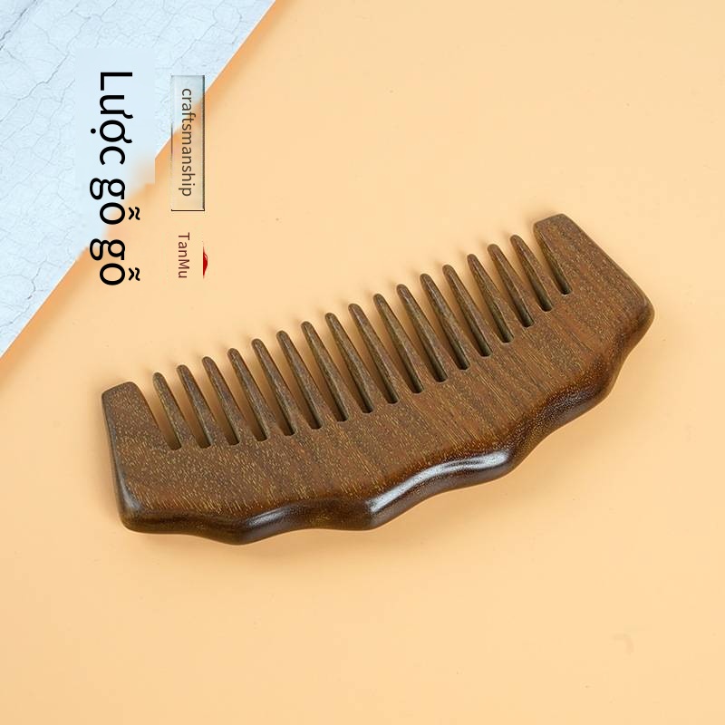 CODE gỗ đàn hương lược vàng lụa xanh gỗ đàn hương lược massage lược